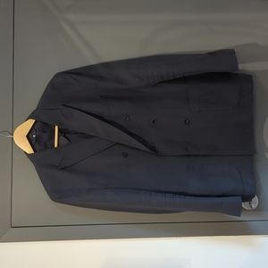 Men's Navy Blue size 42 Massimo Dutti Double Breasted Linen Blazer